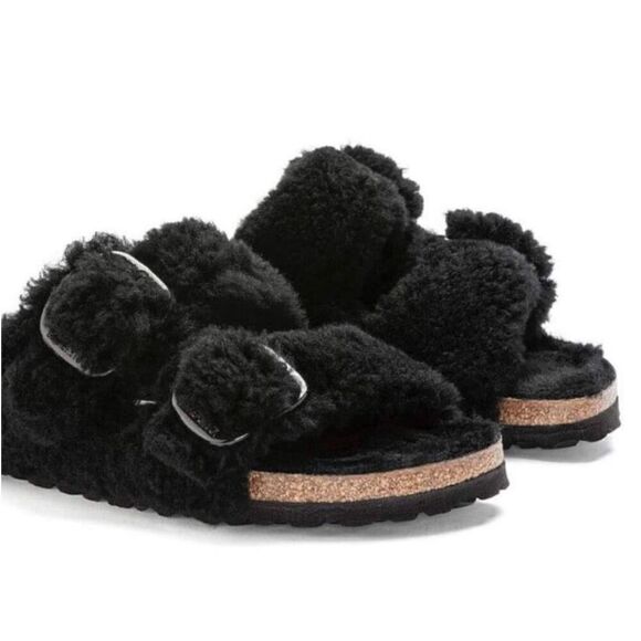 New Birkenstock Shearling Arizona Big Buckle Size 37 - Picture 4 of 8